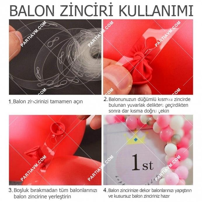 Astronot Balon Zinciri Full Set Uzay Galaksi Balon Zincir Seti 
