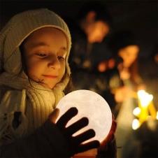 SAMM Ay Gece Lambası Dekoratif Standlı 15cm