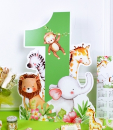 Partiavm Baby Safari Doğum Günü Süsleri 50 cm Ayaklı Rakam Dekor Pano satın al