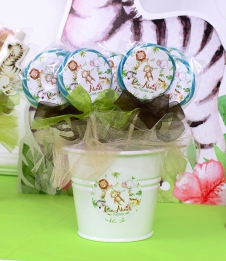 Partiavm Baby Safari Doğum Günü Süsleri Lolipop Şeker Etiketli Kovada Süslemeli 10 Adet satın al