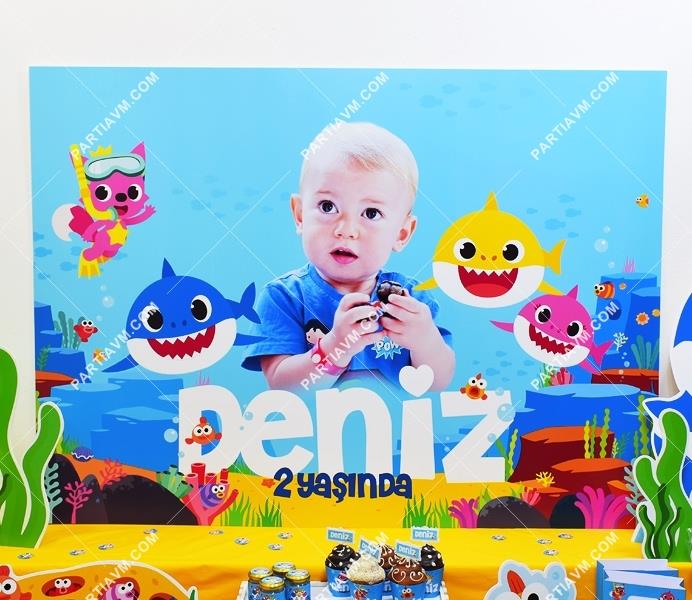 Baby Shark Doğum Günü Süsleri 120 X 85 cm Dev Pano Afiş