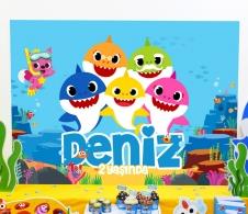 Partiavm Baby Shark Doğum Günü Süsleri 120 X 85 cm Dev Pano Afiş satın al