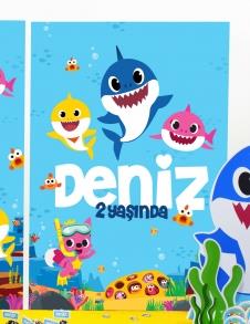 Partiavm Baby Shark Doğum Günü Süsleri 70x100 cm Katlanmaz Pano Afiş satın al