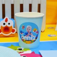 Partiavm Baby Shark Doğum Günü Süsleri Etiketli Karton Bardak 5 Adet