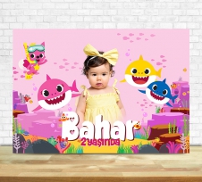 Partiavm Baby Shark Pembe Doğum Günü Süsleri 120 X 85 cm Dev Pano Afiş satın al