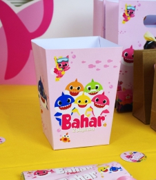 Partiavm Baby Shark Pembe Doğum Günü Süsleri Popcorn Kutusu 5 Adet satın al