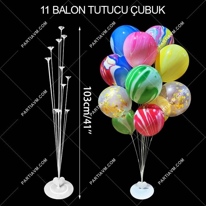 Balon Standı 103cm Yükseklik 11 Balon Tutucu Çubuk Balon Süsleme Standı