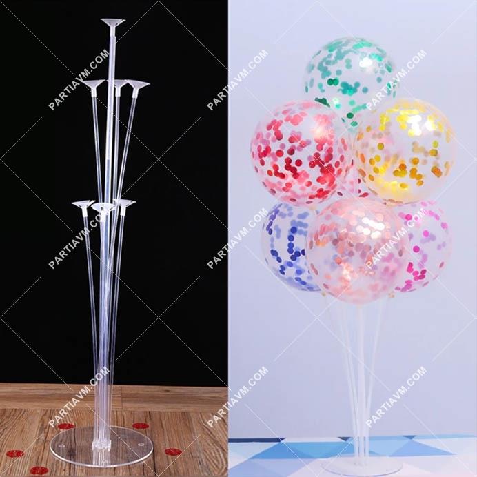 Balon Standı 70cm Yükseklik 7 Balon Tutucu Çubuk Balon Süsleme Standı