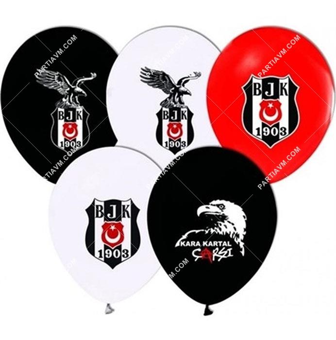 Baskılı Balon Beşiktaş Temalı 30 cm 10 lu paket 