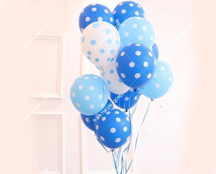Baskılı Balon Puantiyeli Bebek Mavisi 10lu Paket 