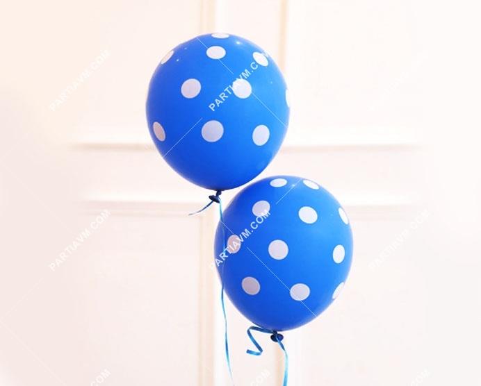 Baskılı Balon Puantiyeli Mavi 10lu Paket 
