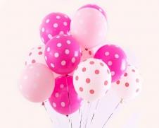 SAMM Baskılı Balon Puantiyeli Pembe Tonları 10lu Paket  satın al