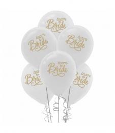 SAMM Baskılı Balon Team Bride Beyaz 10lu Paket 