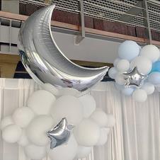 SAMM Beyaz Gümüş Yarım Ay Hazır Balon Seti satın al