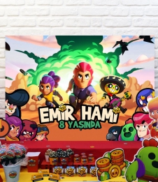 Partiavm Brawl Stars Doğum Günü 120 X 85 cm Dev Pano Afiş