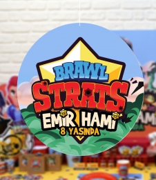 Partiavm Brawl Stars Doğum Günü 20 cm Önlü Arkalı Baskı Kalın Karton Misinalı Asma Süs