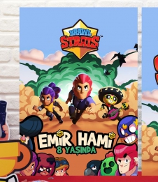 Partiavm Brawl Stars Doğum Günü 70x100 cm Katlanmaz Pano Afiş