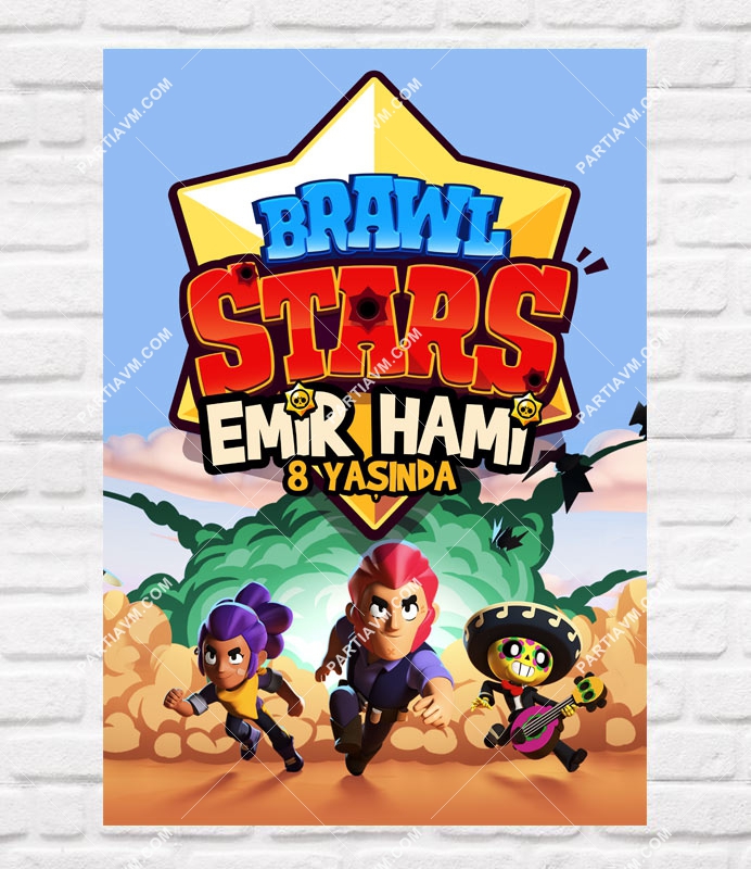 Brawl Stars Doğum Günü 70x100 cm Katlanmaz Pano Afiş