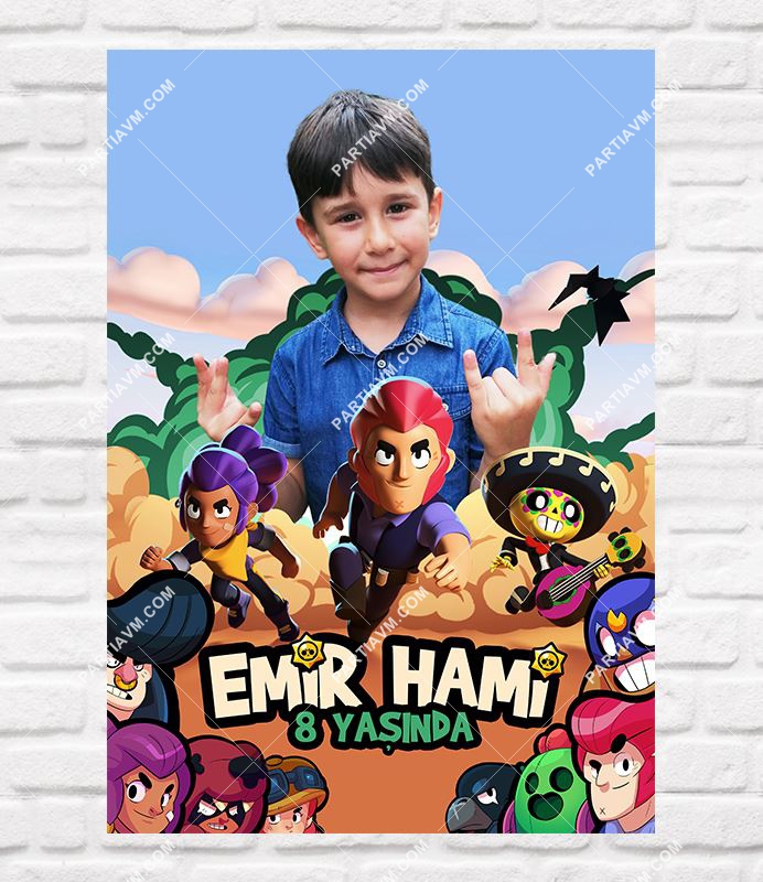 Brawl Stars Doğum Günü 70x100 cm Yırtılmaz Branda Afiş