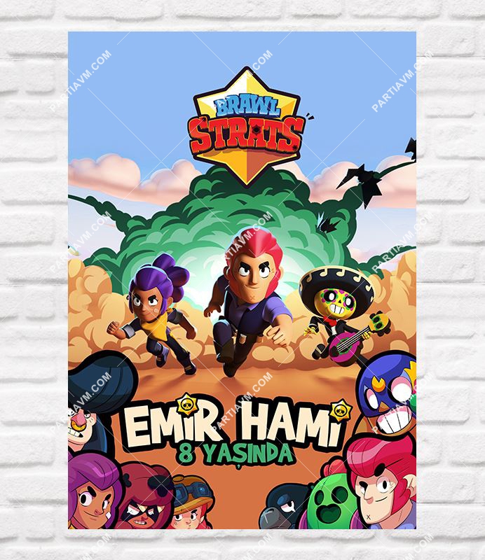 Brawl Stars Doğum Günü 70x100 cm Yırtılmaz Branda Afiş