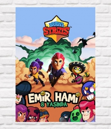 Partiavm Brawl Stars Doğum Günü 70x100 cm Yırtılmaz Branda Afiş