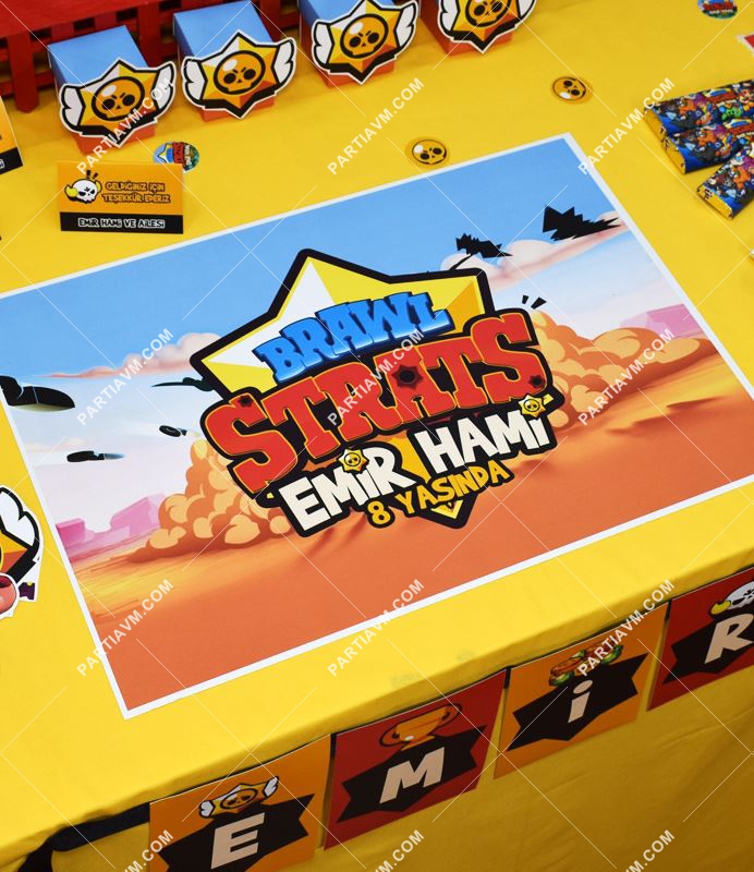 Brawl Stars Doğum Günü Amerikan Servis Kalın Kuşe Kağıt 5 Adet