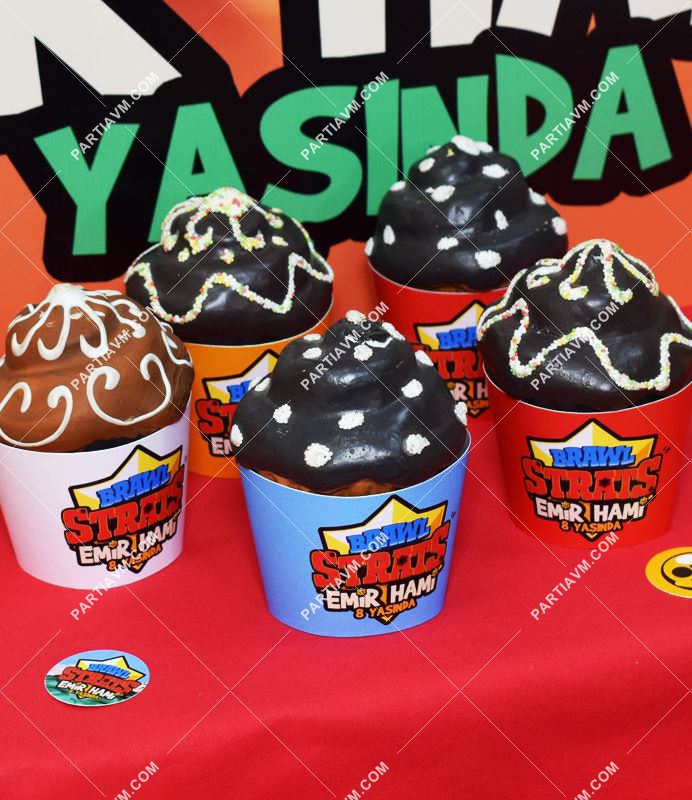 Brawl Stars Doğum Günü Cupcake Sargısı 10 Adet