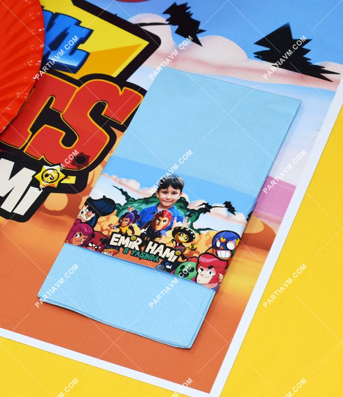 Brawl Stars Doğum Günü Peçete Bandı ve Peçete 5 Adet