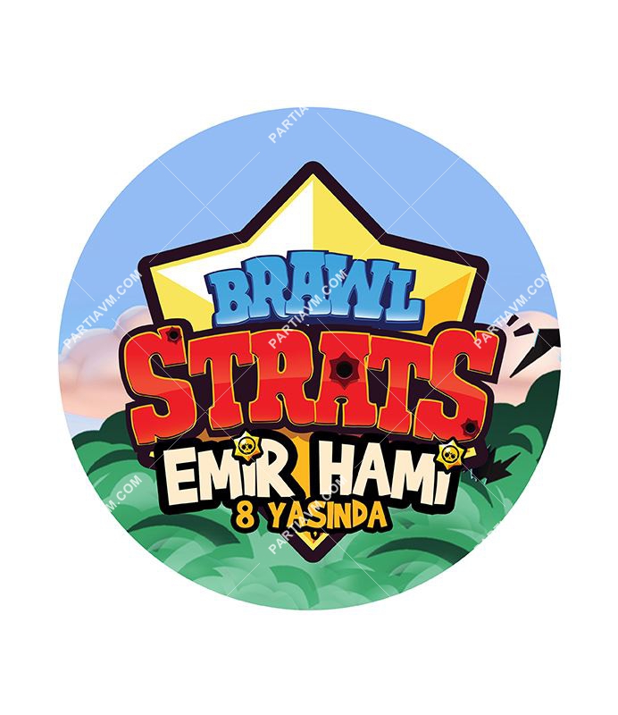 Brawl Stars Doğum Günü Yuvarlak Etiket 7,5cm 10 Adet