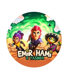 Partiavm Brawl Stars Doğum Günü Yuvarlak Etiket 7,5cm 10 Adet satın al