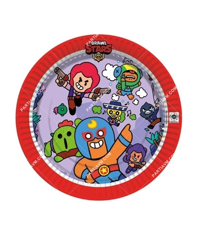 Brawl Stars Lisanslı Karton Tabak 8 Adet