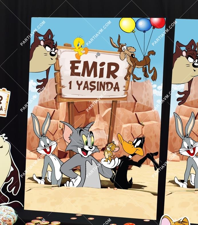 Bugs Bunny ve Arkadaşları Doğum Günü 70x100 cm Katlanmaz Pano Afiş