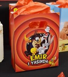 Partiavm Bugs Bunny ve Arkadaşları Doğum Günü Hediye Çantası Özel Tasarım 13 X 16 cm 5 Adet satın al