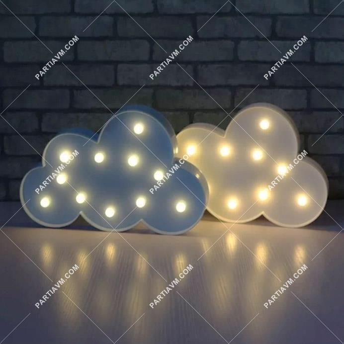 Bulut Dekoratif Beyaz Gece Lambası 18 x 29 cm