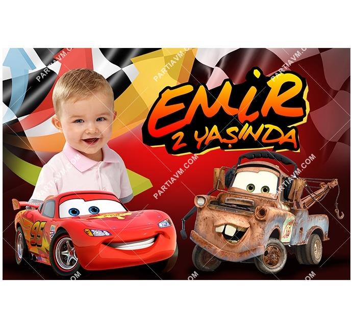 Cars Movie Doğum Günü 150x100 cm Dev Yırtılmaz Branda Afiş