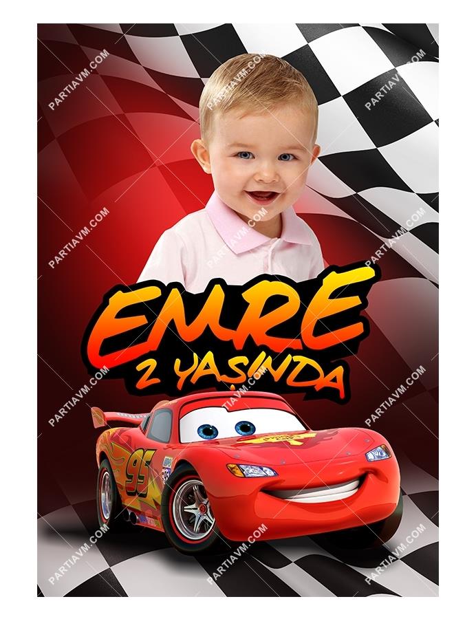 Cars Movie Doğum Günü 70x100 cm Yırtılmaz Branda Afiş
