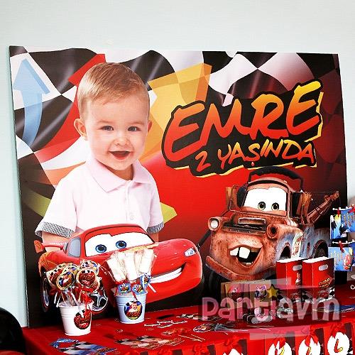 Cars Movie Doğum Günü Süsleri 120 X 85 cm Dev Pano Afiş 