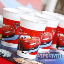 Partiavm Cars Movie Doğum Günü Süsleri Bardak The Cars Movie Temalı Plastik 10 Adet