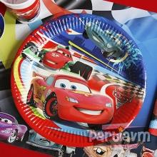 Partiavm Cars Movie Doğum Günü Süsleri CARS 2 TABAK 23 CM 10 ADET