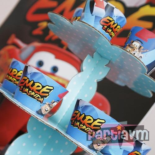 Cars Movie Doğum Günü Süsleri Cupcake Sargısı 10 Adet