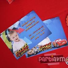 Partiavm Cars Movie Doğum Günü Süsleri Davetiye Çift Taraflı 4 Adet satın al