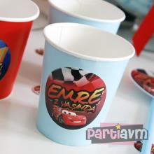 Partiavm Cars Movie Doğum Günü Süsleri Etiketli Karton Bardak 10 Adet