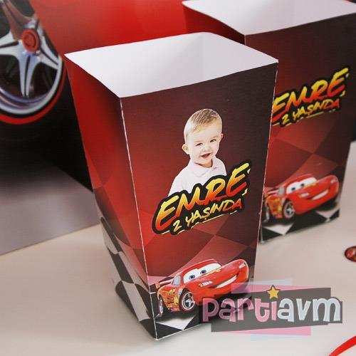 Cars Movie Doğum Günü Süsleri Popcorn Kutusu 5 Adet