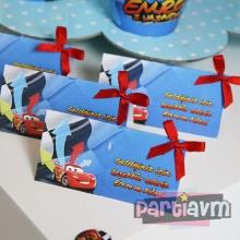 Partiavm Cars Movie Doğum Günü Süsleri Teşekkür Kartı Kurdele Fiyonklu 10 Adet satın al