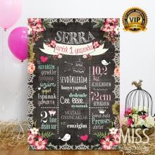 Partiavm ChalkBord 03 Kız Bebek 70x100 cm Katlanmaz Pano Afiş satın al