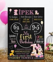 Partiavm ChalkBord 12 Kız Bebek 70x100 cm Katlanmaz Pano Afiş satın al