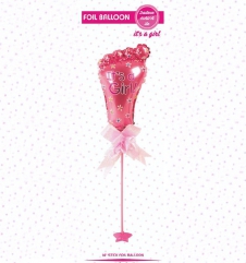 SAMM Cinsiyet Belirleme Partisi Süsleri Folyo Balon Ayaklı Set Its a girl Pembe 34cm  satın al