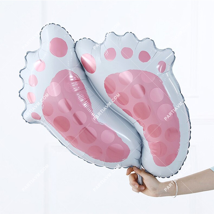 Cinsiyet Belirleme Partisi Süsleri Folyo Balon Bebek Ayağı Pembe 78cm