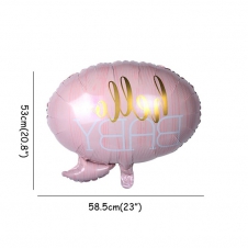 SAMM Cinsiyet Belirleme Partisi Süsleri Folyo Balon Hello Baby Konuşma Balonu Pembe 53x58cm