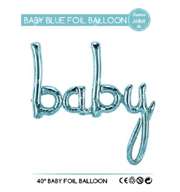 Cinsiyet Belirleme Partisi Süsleri Folyo Balon Mavi baby 100cm